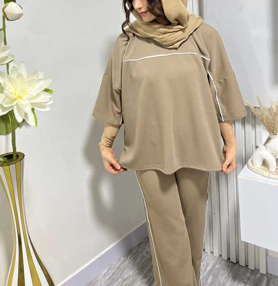 ست بلوز شلوار روژان جنس پنبه آکاردونی اعلا وارداتی