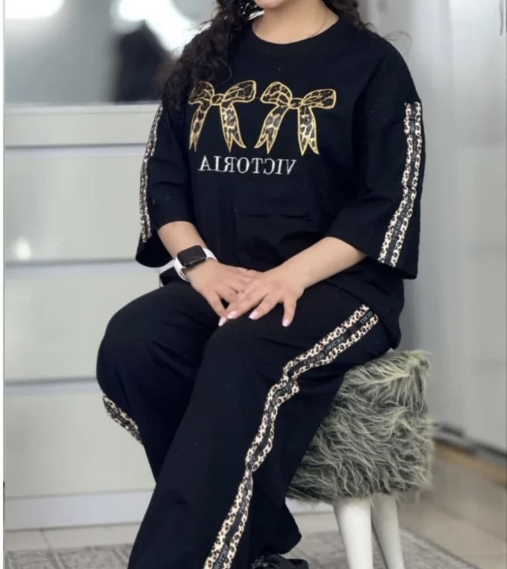 ست بلوز شلوار پاپیون طرح پلنگی گلکسی