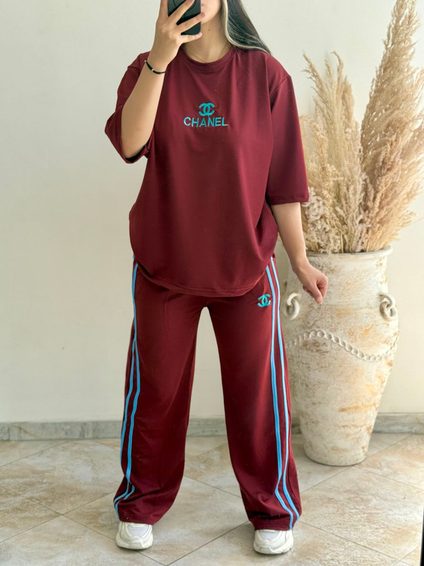 ست چنل گلدوزی شده گلکسی پنبه درجه یک