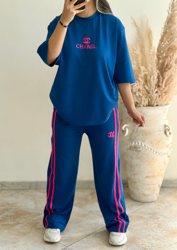ست چنل گلدوزی شده گلکسی پنبه درجه یک
