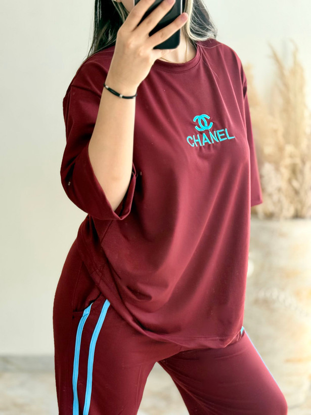 ست چنل گلدوزی شده گلکسی پنبه درجه یک
