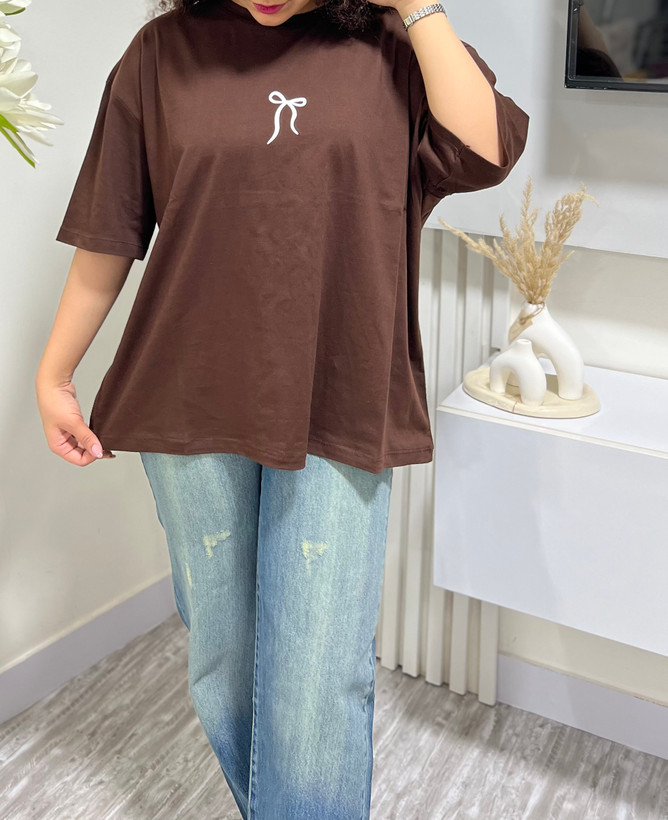تیشرت باکسی طرح پاپیون پنبه ۱۰۰٪