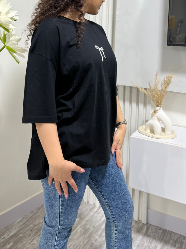 تیشرت باکسی طرح پاپیون پنبه ۱۰۰٪