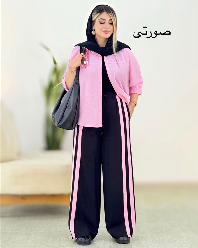 ست شومیز و شلوار دوخط درجه یک لینن درجه یک