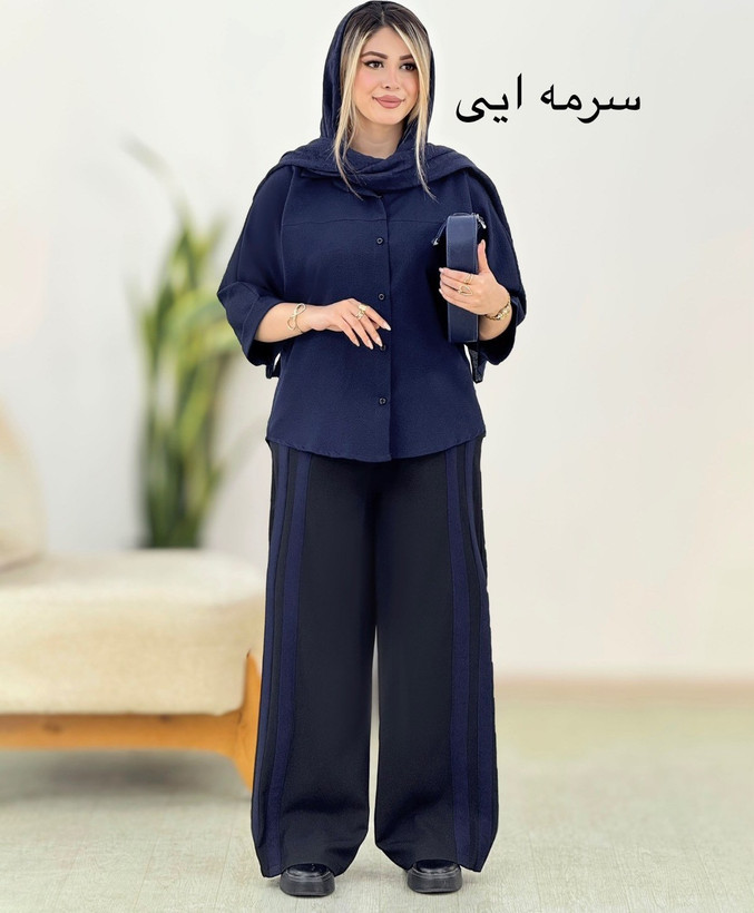 ست شومیز و شلوار دوخط درجه یک لینن درجه یک